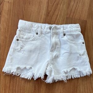 Zara girls White Frayed Jean Shorts